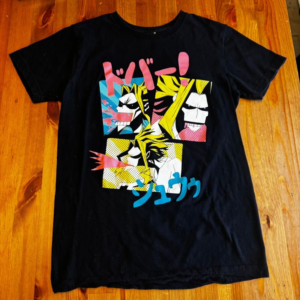 Men's My Hero Academia Anime All Might Short Sleeve Black Shirt